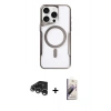 MARSİLYAN™- iPhone 15 Pro Kılıf Yadigar Klasik Özel Seri - Siyah Bilvis 3D Mat Cam Ekran Koruyucu + Raze Metal Kamera Lens - GS