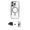 MARSİLYAN™- iPhone 15 Pro Kılıf Yadigar Klasik Özel Seri - Siyah Bilvis 3D Mat Cam Ekran Koruyucu + Raze Metal Kamera Lens - LT