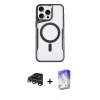 MARSİLYAN™- iPhone 15 Pro Kılıf Yadigar Klasik Özel Seri - Siyah Bilvis 5in1 3D Magic Cam Ekran Koruyucu + Raze Metal Kamera Lens - GS