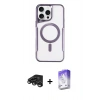 MARSİLYAN™- iPhone 15 Pro Kılıf Yadigar Klasik Özel Seri - Siyah Bilvis 5in1 3D Magic Cam Ekran Koruyucu + Raze Metal Kamera Lens - TMGI