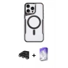 MARSİLYAN™- iPhone 15 Pro Kılıf Yadigar Klasik Özel Seri - Siyah Bilvis 5in1 3D Magic Cam Ekran Koruyucu + Raze Metal Kamera Lens - TMGI