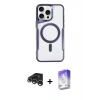 MARSİLYAN™- iPhone 15 Pro Kılıf Yadigar Klasik Özel Seri - Siyah Bilvis 5in1 3D Magic Cam Ekran Koruyucu + Raze Metal Kamera Lens - GS
