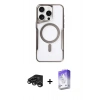 MARSİLYAN™- iPhone 15 Pro Kılıf Yadigar Klasik Özel Seri - Siyah Bilvis 5in1 3D Magic Cam Ekran Koruyucu + Raze Metal Kamera Lens - TMGI