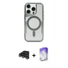 MARSİLYAN™- iPhone 15 Pro Kılıf Yadigar Klasik Özel Seri - Siyah Bilvis 5in1 3D Magic Cam Ekran Koruyucu + Raze Metal Kamera Lens - TMGI