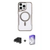 MARSİLYAN™- iPhone 15 Pro Kılıf Yadigar Klasik Özel Seri - Siyah Bilvis 5in1 3D Magic Cam Ekran Koruyucu + Raze Metal Kamera Lens - TMGI