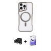 MARSİLYAN™- iPhone 15 Pro Kılıf Yadigar Klasik Özel Seri - Siyah Bilvis 5in1 5D Magic Hayalet Cam Ekran Koruyucu + Raze Metal Kamera Lens - TMGI