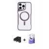 MARSİLYAN™- iPhone 15 Pro Kılıf Yadigar Klasik Özel Seri - Siyah Bilvis 5in1 5D Magic Hayalet Cam Ekran Koruyucu + Raze Metal Kamera Lens - TMGI