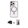 MARSİLYAN™- iPhone 15 Pro Kılıf Yadigar Klasik Özel Seri - Siyah Bilvis Hayalet Cam Ekran Koruyucu + Raze Metal Kamera Lens - SH