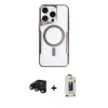 MARSİLYAN™- iPhone 15 Pro Kılıf Yadigar Klasik Özel Seri - Siyah Bilvis Hayalet Cam Ekran Koruyucu + Raze Metal Kamera Lens - SH