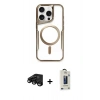 MARSİLYAN™- iPhone 15 Pro Kılıf Yadigar Klasik Özel Seri - Siyah Bilvis Hayalet Cam Ekran Koruyucu + Raze Metal Kamera Lens - SH