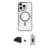 MARSİLYAN™- iPhone 15 Pro Kılıf Yadigar Klasik Özel Seri - Siyah Bilvis Hayalet Cam Ekran Koruyucu + Raze Metal Kamera Lens - SH