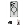 MARSİLYAN™- iPhone 15 Pro Kılıf Yadigar Klasik Özel Seri - Siyah Bilvis Hayalet Cam Ekran Koruyucu + Raze Metal Kamera Lens - TMGI