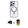 MARSİLYAN™- iPhone 15 Pro Kılıf Yadigar Klasik Özel Seri - Siyah Buffer Cam Ekran Koruyucu + Siyah Raze Metal Kamera Lens