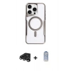 MARSİLYAN™- iPhone 15 Pro Kılıf Yadigar Klasik Özel Seri - Siyah Joko Magic 5D Cam + Raze Metal Kamera Lens - TMGI