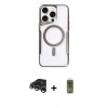 MARSİLYAN™- iPhone 15 Pro Kılıf Yadigar Klasik Özel Seri - Siyah Joko Magic 5D Hayalet Cam + Raze Metal Kamera Lens - GS