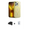 MARSİLYAN™- iPhone 15 Pro Kılıf Yankı Çizgi - Siyah Bilvis 0.18mm Plus Cam Ekran Koruyucu + Raze Metal Kamera Lens - TMGI