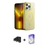 MARSİLYAN™- iPhone 15 Pro Kılıf Yankı Çizgi - Siyah Bilvis 5in1 3D Magic Cam Ekran Koruyucu + Raze Metal Kamera Lens - TMGI