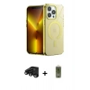 MARSİLYAN™- iPhone 15 Pro Kılıf Yankı Çizgi - Siyah Joko Magic 5D Hayalet Cam + Raze Metal Kamera Lens - SH