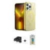 MARSİLYAN™- iPhone 15 Pro Kılıf Yankı Çizgi - Siyah Polymer Nano Ekran Koruyucu + Raze Metal Kamera Lens - GS