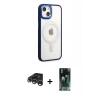 MARSİLYAN™- iPhone 15 Pro Kılıf Yankı Işık Özel Seri - Şeffaf 360 Full Body Arka Koruyucu + Raze Metal Kamera Lens - GS