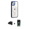 MARSİLYAN™- iPhone 15 Pro Kılıf Yankı Işık Özel Seri - Şeffaf 360 Full Body Arka Koruyucu + Raze Metal Kamera Lens - SH