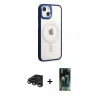 MARSİLYAN™- iPhone 15 Pro Kılıf Yankı Işık Özel Seri - Şeffaf 360 Full Body Arka Koruyucu + Raze Metal Kamera Lens - TMGI