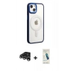 MARSİLYAN™- iPhone 15 Pro Kılıf Yankı Işık Özel Seri - Şeffaf Pasifik Cam Ekran Koruyucu + Raze Metal Kamera Lens - GS