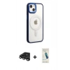 MARSİLYAN™- iPhone 15 Pro Kılıf Yankı Işık Özel Seri - Şeffaf Pasifik Cam Ekran Koruyucu + Raze Metal Kamera Lens - TMGI