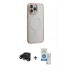 MARSİLYAN™- iPhone 15 Pro Kılıf Yankı Işık Özel Seri - Şeffaf Royal Nano Ekran Koruyucu + Raze Metal Kamera Lens - SH