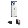 MARSİLYAN™- iPhone 15 Pro Kılıf Yankı Işık Özel Seri - Siyah 3D Antistatik Mat Seramik Nano Ekran Koruyucu + Raze Metal Kamera Lens - SH