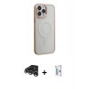 MARSİLYAN™- iPhone 15 Pro Kılıf Yankı Işık Özel Seri - Siyah Bilvis 0.18mm Plus Cam Ekran Koruyucu + Raze Metal Kamera Lens - GS