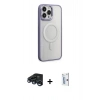 MARSİLYAN™- iPhone 15 Pro Kılıf Yankı Işık Özel Seri - Siyah Bilvis 0.18mm Plus Cam Ekran Koruyucu + Raze Metal Kamera Lens - LT