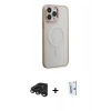 MARSİLYAN™- iPhone 15 Pro Kılıf Yankı Işık Özel Seri - Siyah Bilvis 0.18mm Plus Cam Ekran Koruyucu + Raze Metal Kamera Lens - TMGI