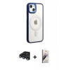 MARSİLYAN™- iPhone 15 Pro Kılıf Yankı Işık Özel Seri - Siyah Bilvis 3D Mat Cam Ekran Koruyucu + Raze Metal Kamera Lens - LT