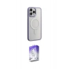 MARSİLYAN™- iPhone 15 Pro Kılıf Yankı Işık Özel Seri - Siyah Bilvis 5in1 3D Magic Cam Ekran Koruyucu