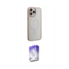MARSİLYAN™- iPhone 15 Pro Kılıf Yankı Işık Özel Seri - Siyah Bilvis 5in1 3D Magic Cam Ekran Koruyucu