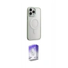 MARSİLYAN™- iPhone 15 Pro Kılıf Yankı Işık Özel Seri - Siyah Bilvis 5in1 3D Magic Cam Ekran Koruyucu