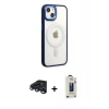 MARSİLYAN™- iPhone 15 Pro Kılıf Yankı Işık Özel Seri - Siyah Bilvis Hayalet Cam Ekran Koruyucu + Raze Metal Kamera Lens - LT