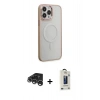 MARSİLYAN™- iPhone 15 Pro Kılıf Yankı Işık Özel Seri - Siyah Bilvis Hayalet Cam Ekran Koruyucu + Raze Metal Kamera Lens - GS