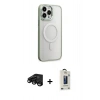MARSİLYAN™- iPhone 15 Pro Kılıf Yankı Işık Özel Seri - Siyah Bilvis Hayalet Cam Ekran Koruyucu + Raze Metal Kamera Lens - SH