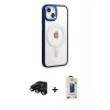 MARSİLYAN™- iPhone 15 Pro Kılıf Yankı Işık Özel Seri - Siyah Bilvis Hayalet Cam Ekran Koruyucu + Raze Metal Kamera Lens - SH