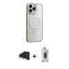 MARSİLYAN™- iPhone 15 Pro Kılıf Yankı Işık Özel Seri - Siyah Bilvis Hayalet Cam Ekran Koruyucu + Raze Metal Kamera Lens - TMGI