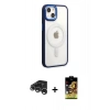 MARSİLYAN™- iPhone 15 Pro Kılıf Yankı Işık Özel Seri - Siyah Buffer Cam Ekran Koruyucu + Gümüş Raze Metal Kamera Lens