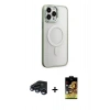 MARSİLYAN™- iPhone 15 Pro Kılıf Yankı Işık Özel Seri - Siyah Buffer Cam Ekran Koruyucu + Raze Metal Kamera Lens - LT