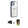 MARSİLYAN™- iPhone 15 Pro Kılıf Yankı Işık Özel Seri - Siyah Buffer Cam Ekran Koruyucu + Raze Metal Kamera Lens - LT
