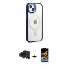 MARSİLYAN™- iPhone 15 Pro Kılıf Yankı Işık Özel Seri - Siyah Buffer Hayalet Cam Ekran Koruyucu + Raze Metal Kamera Lens - LT