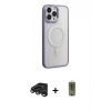 MARSİLYAN™- iPhone 15 Pro Kılıf Yankı Işık Özel Seri - Siyah Joko Magic 5D Hayalet Cam + Raze Metal Kamera Lens - TMGI
