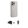 MARSİLYAN™- iPhone 15 Pro Kılıf Yankı Işık Özel Seri - Siyah Joko Magic 5D Hayalet Cam + Raze Metal Kamera Lens - TMGI
