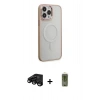 MARSİLYAN™- iPhone 15 Pro Kılıf Yankı Işık Özel Seri - Siyah Joko Magic 5D Hayalet Cam + Raze Metal Kamera Lens - SH