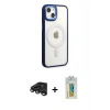MARSİLYAN™- iPhone 15 Pro Kılıf Yankı Işık Özel Seri - Siyah Polymer Nano Ekran Koruyucu + Raze Metal Kamera Lens - TMGI